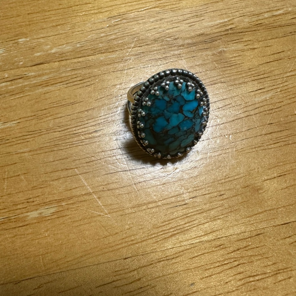 Turquoise and Silver Statement Ring